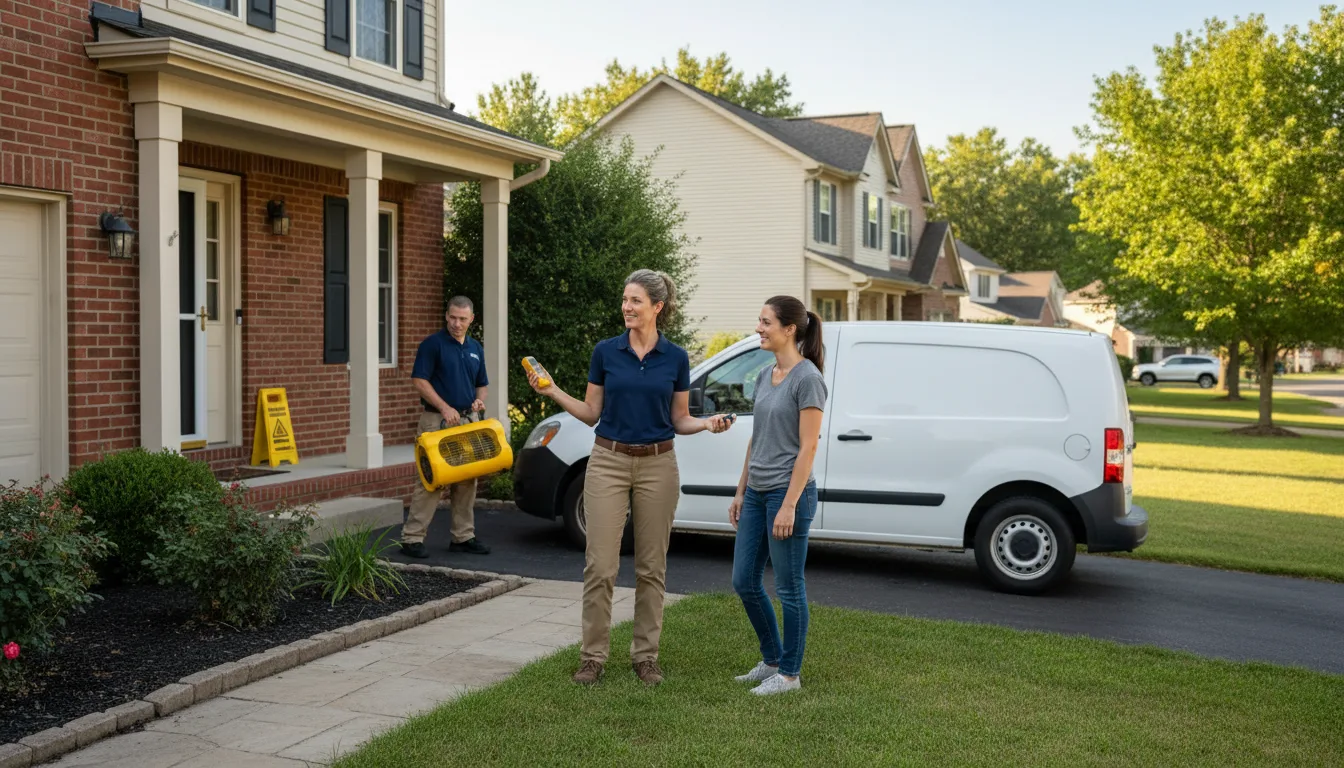 Residential water damage restoration in Mount Carroll, IL